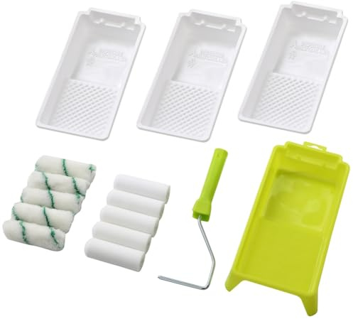 Ounfhtrttk Kit Bandeja Pintura,Revestimiento para Bandeja Rodillo Pintura 4 Pulgadas,Bandeja Pintura,Revestimientos para Bandeja Pintura Desechables 3 Piezas,Revestimientos