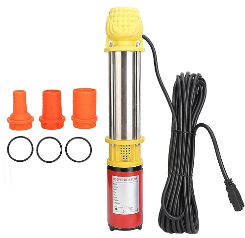 Pompe submersible solaire sans balais DC24V 20 mètres, pompe de puits profond en acier inoxydable 300 W, pompe à eau solaire pour l'irrigation agricole et l'approvisionnement en