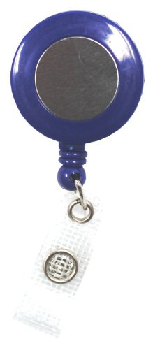 JOJO – Ausweishalter Ausweisclip Schlüsselanhänger runde Form Druckknopfschlaufe Farbe blau - 10 Stück