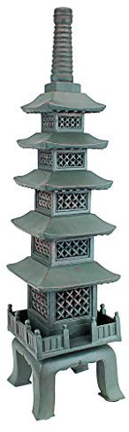 Design Toscano La pagoda del Tempio di Nara Decorazione Asiatica Statua da giardino, poliresina, bicolore bronzo e verderame, Grande 71 cm