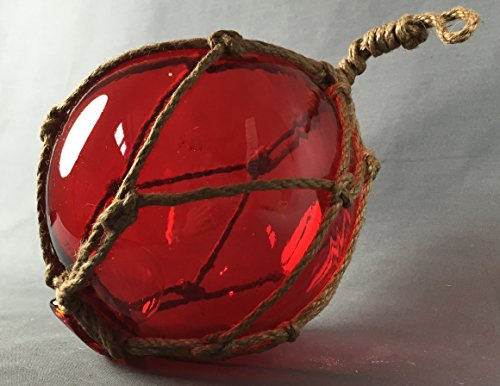 Fischerkugel rot ca 17cm im Tauwerk Netz