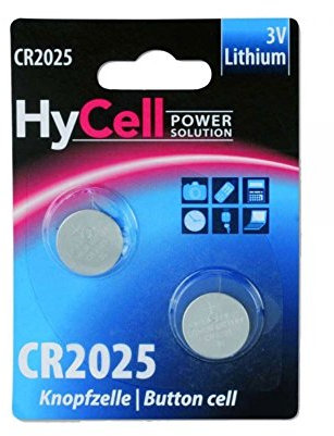 HYCELL 5020192 CR2025 Lithium Button Cell for Garage Door Opener/Alarm System - Silver