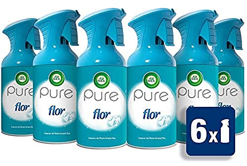 Air Wick - Ambientador Aerosol, Esencia para Casa con Aroma a Flor - Pack de 6