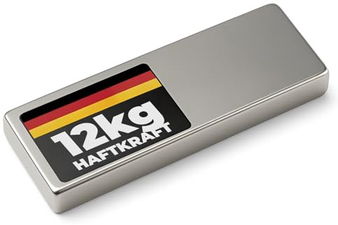 Quadermagnet Neodym Magnet-Quader Extra Stark - Haftkraft bis 800kg - Starke Blockmagnete - Rechteckige NdFeB Magnete, Größe: 60x20x5mm - 12kg Haftkraft