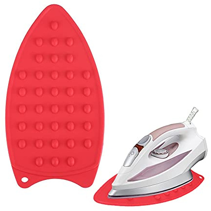 HERCHR 2PCS Silikon Hitzebeständige Bügeleisenablage, Hitzebeständige Bügelbrettmatte, Bügeleisenablage für Bügelbrett Bügelbrett und Matte 27 x 14 x 0,7 cm (rot)