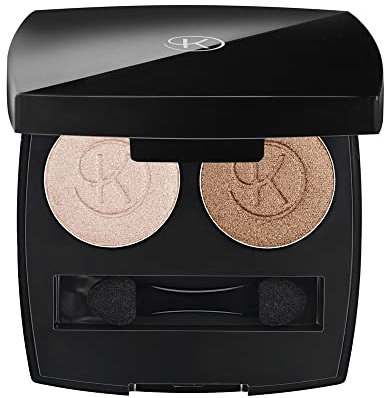 Korff Palette Ombretti Duo, Trucchi Make Up Occhi, 2 Colori, Effetto Illuminante, Finish da Naturale a Intenso, Trousse con Applicatore e Specchio, 01 Nude Look