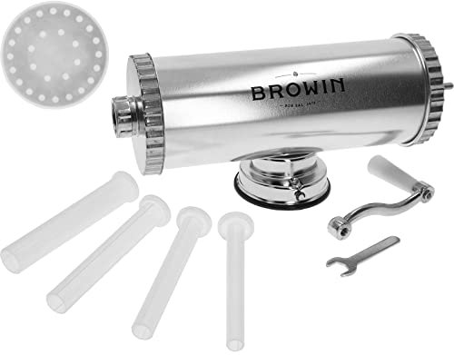 Browin 311020-Macchina per insaccare Salsicce, Orizzontale, 2,5 kg, con pistone in Silicone, Manuale Insaccatrice, Metallo, Argento