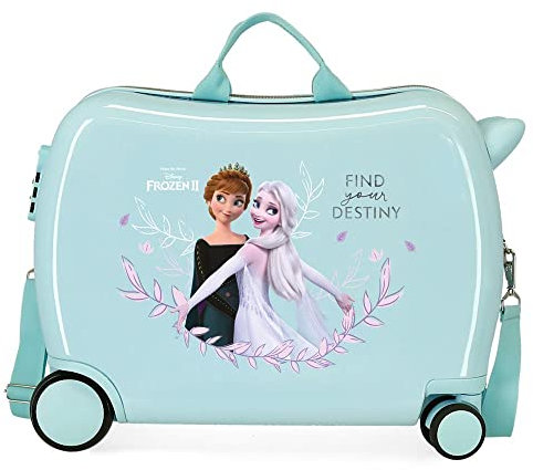 Disney Frozen Memories Kinderkoffer, Blau, 50 x 39 x 20 cm, Hartplastik, seitlicher Kombinationsverschluss, 34 l, 1,8 kg, 4 Räder