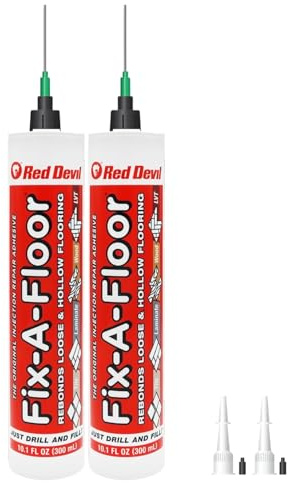The Original Fix-A-Floor Loose Tile Repair Adhesive PRO Pack! Includes a Micro Syringe Injector and Two Drill Bits -Tile, Porcelain, Ceramic, Marble, Stone, Wood Floor. Pack of 2