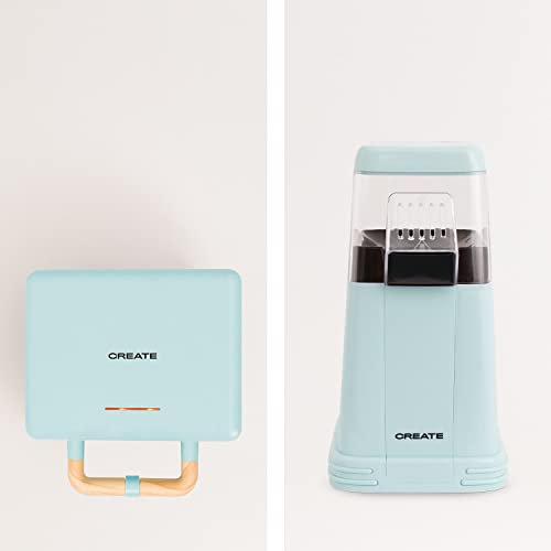 CREATE/PACK POPCORN MAKER Popcorn-Maschine + STONE 3 IN 1 STUDIO - Sandwich-Grill und Waffeleisen/Pastellblau
