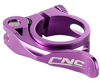 Colliers de serrage de tige de selle de vélo, 31,8 mm, collier de serrage réglable en alliage d'aluminium pour tube de selle de vélo à libération rapide (violet, 31,8 mm)