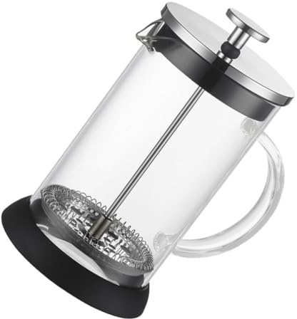 BESTonZON 350 Ml Edelstahl Kaffeekanne Mit Filter Hitzebeständige Kaffeepresse Multifunktionale Kanne Schwarz Für Zuhause Und Unterwegs