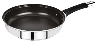 BERGNER Bratpfanne – Bratpfanne aus Edelstahl mit Antihaftbeschichtung – geeignet für Induktionsherde – mit komfortablem Griff – 20 cm Pfanne – beschichtet
