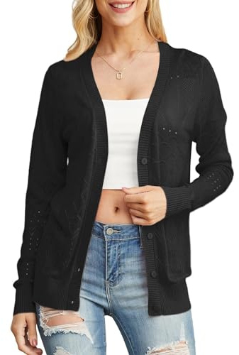 GRECERELLE Cardigan Donna in Maglia Cardigan Estivo Leggero Elegante con Bottoni Copricostume Spiaggia