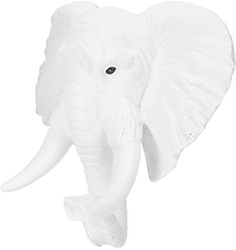 Zerodeko Decoración De Pared De Cabeza De Elefante Grande De Resina Para Hogar, Escultura Artificial Detallada, Arte Mural Africano, Adecuado Para Salón, Dormitorio y Puerta, Pieza Decorativa Única