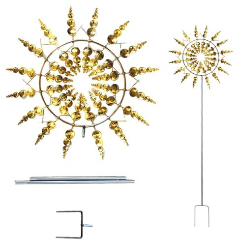 Moulin à vent en métal - Moulin à vent magique - - Moulin à vent magique - - Attrape-vent pour la cour et le jardin - 31 x 93 cm