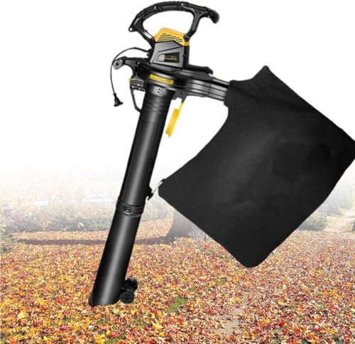 LFfwynog Soffiatore aspiratore trituratore per Foglie, soffiatori elettrici 350 km/h 6 velocità Regolazione della velocità con Sacco di Raccolta da 40 l per la Cura del Prato, Patio,30mline