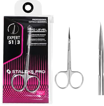 STALEKS PRO Forbici professionali per cuticole. Anelli ergonomici. Acciaio inossidabile. Expert SE-51/3