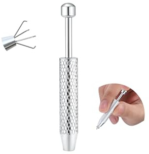 GEMQUEEN Piercing Ball Grabber Reacher Tool - Stainless Steel Piercing Jewelry Tools 4 Claw Holder Removal Pick Up Assistant Tool for Changing Jewelry IC Chip Electronic Components Small Parts