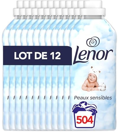 Lenor Adoucissant, 504 Lavages (12 x 42 Lavages), Peaux Sensibles, Notre Douceur Imbattable Pour Les Peaux Sensibles, Hypoallergénique