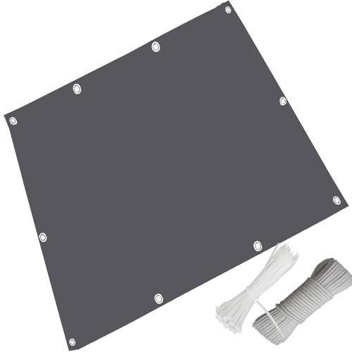 Sonnensegel Sonnenschutz Windschutz 4 x 4 m Sonnensegel Balkon Regenschutz im Viele Größe Und Farben mit Ösen Und Befestigungsseile für Balkon Terrasse Garten, Dunkelgrau