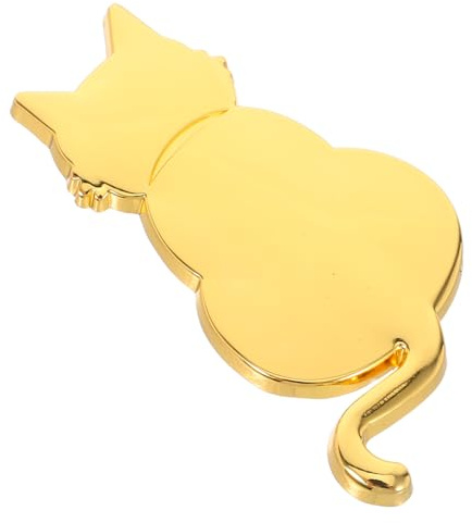 Goldene Metall Katzenplakette für Auto und E-fahrzeug Außen | Wasserfest, Kratzfest mit Stark Haftender Rückseite, Dekoriert als Katzenmotiv in Eleganter Optik