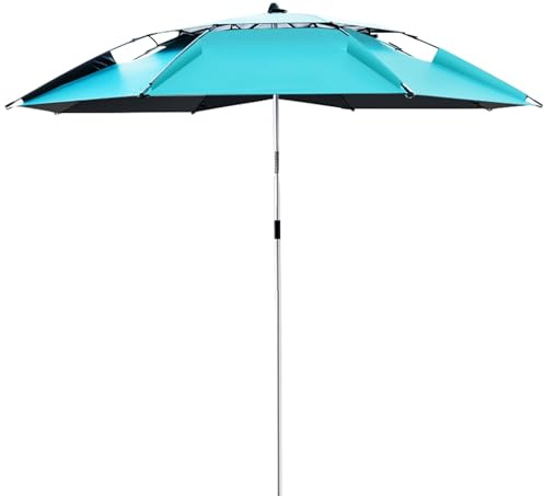 QUSYZD Ombrellone Rotondo Impermeabile da 2 m, ombrellone da Pesca con Protezione Solare per Esterni, per Spiaggia, Piscina, Patio, Blu, 2,04 m (6,7 Piedi),Blue-2.04m(6.7ft)