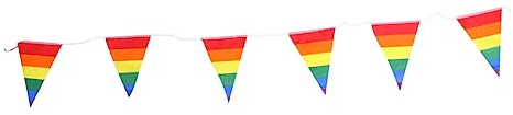 BAZEITFLOW Rainbow Flag Garden Banner 3x5 Large Triangle Bunting Flag Outdoor Lgbt Pride Decoration for Festival Party and Home Garden