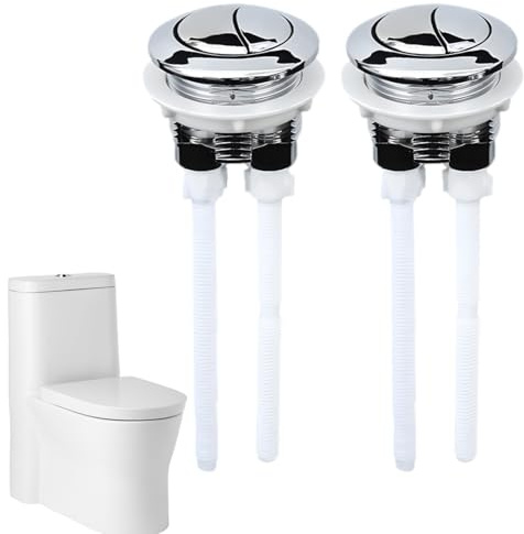 GNHG GMDP Juego de 2 pulsador cisterna de 48 mm,apto para inodoros con orificio de techo de 37-44 mm de diámetro, ahorra agua y es fácil de instalar