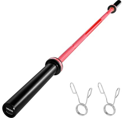 VEVOR Langhantelstange Zugstange 180 cm mit geriffeltem Griff für Krafttraining Gewichtheben Kniebeugen Kreuzheben Bankdrücken, Hantelstange passend für 50 mm Hantelscheiben mit 317,5 kg Tragkraft