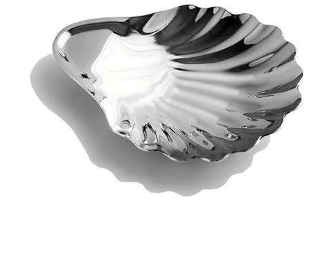 KAHDGSS Vassoio per Gioielli con A Forma Conchiglia in Acciaio Inossidabile Servire Elegante E Riporre Oggetti Compatti Cucina da Tavola Stoviglie da Portata Feste in