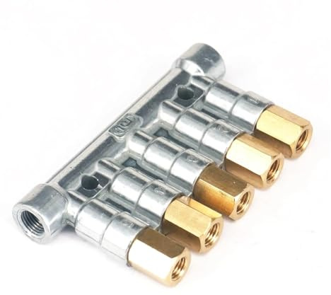 YZWRWRMKTB Bloque colector de Aluminio de 5 vías con Entrada M10x1 y Salida M8x1