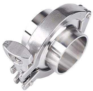 Morsetto con cappuccio terminale saldato, Kit raccordi for tubi SS304 con guarnizione Tri Clamp con ghiera saldata da 1,5'' a 6-1/4'', 4 pezzi(63mmOD77.5mm)