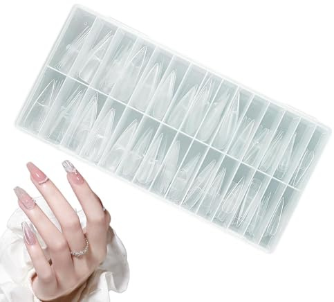 Akryl nagelformar,150 st Drop-formade Full Cover Spetsar - Genomskinliga fullständigt täckande formar - För användning på, resa, fest, spa, studio, kvinnor, tjejer,