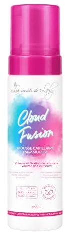 Les Secrets de Loly – Cloud Fusion – Mousse coiffante fixante Volume & définition – Cheveux ondulés, bouclés et frisés – Avec acide hyaluronique – 200 ml