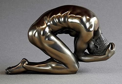 Body Talk Skulptur Akt - Mann, gebeugt