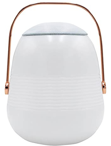 Lumisky Lampe enceinte bluetooth sans fil poignée cuivre LED blanc/multicolore dimmable BOB STATION H33cm avec télécommande