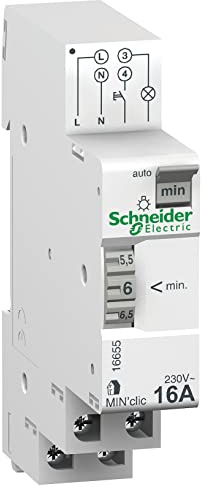 Schneider electric 16655 duoLine Min 'Clic minuterie 16 A ampères, 230 V, blanc