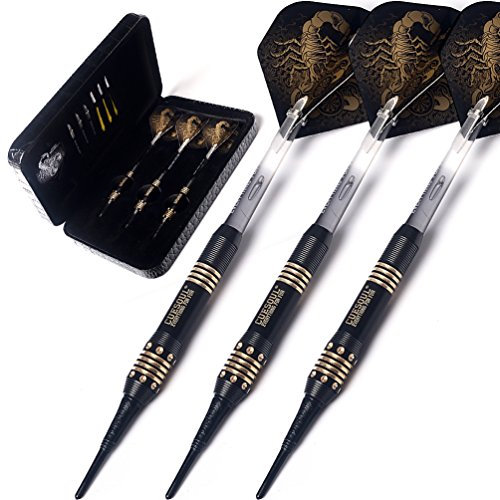 CUESOUL Black Scorpion Deluxe Soft Dartpfeile Set with Luxury Case, 16 gram (B2303)