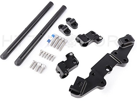 SMT-Handlebar Handle Bar Clip On Upper Triple Clamp Compatible With Kawasaki Z900 2017 Black [B07B4S1D7K]