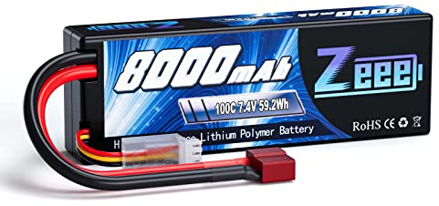 Zeee 2S Lipo Akku 7,4V 8000mAh 100C Batterie RC Hardcase mit T Stecker