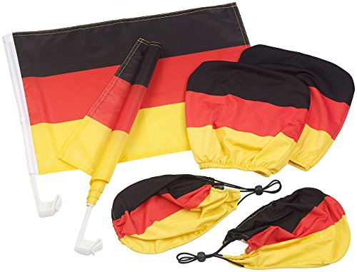 PEARL Fanartikel: 6-teiliges Sport-Fan-Set Deutschland zur Kfz-Dekoration (Deutschland Fanartikel, Deutschland Set, EMS)