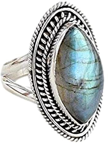 Navya Craft 925 Sterling Silber Labradorit Handarbeit Damenring Größen 14 bis 22 DE