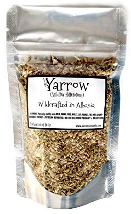 Reiki Charged Yarrow Flower and Stem Achillea Millefolium Wildcrafted in Bulgaria Loose Leaf Dried 0.5 oz bag Small Sample Tea