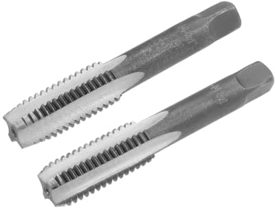 sourcing map Taraud à main métrique M14 Filetage 2 pas 4 flûtes droites H2 Outil en alliage d'acier Fond et vis conique Outils de taraudage pour réparation 1 paire