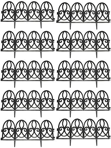 Selections Black Plastic Lawn Edging Traditional Design Panels for Garden Paths and Borders - Pack of 10