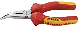 PROMAT Flachrundzange L. 160mm verchr. 40Grad gew. VDE Mehrkomp. -Hülle PROMAT, Länge 160 mm, 40° gewinkelt VDE