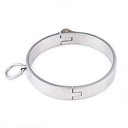 Metall Halsband SM Erotik Bondage Sex Halsbänder/Halsreif, Sklaven Fesseln Kragen/O-Ring, Unsichtbares Riegelschloss, Schön Und Modisch, Geeignet Für Paare Oder Schwule Bondage Spiele,Women's