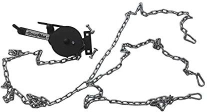 QLS Handels Umlenkrolle Kurbel Kette Schwenkgrill Grillrost Dreibein Dreifuss Grill Garten, Schwarz