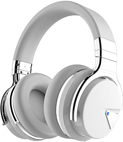 ZTBGY Casque Bluetooth avec suppression active du bruit, écouteurs sans fil avec microphone et basses profondes, coussinets confortables pour DJ/TV/PC/téléphone (blanc)